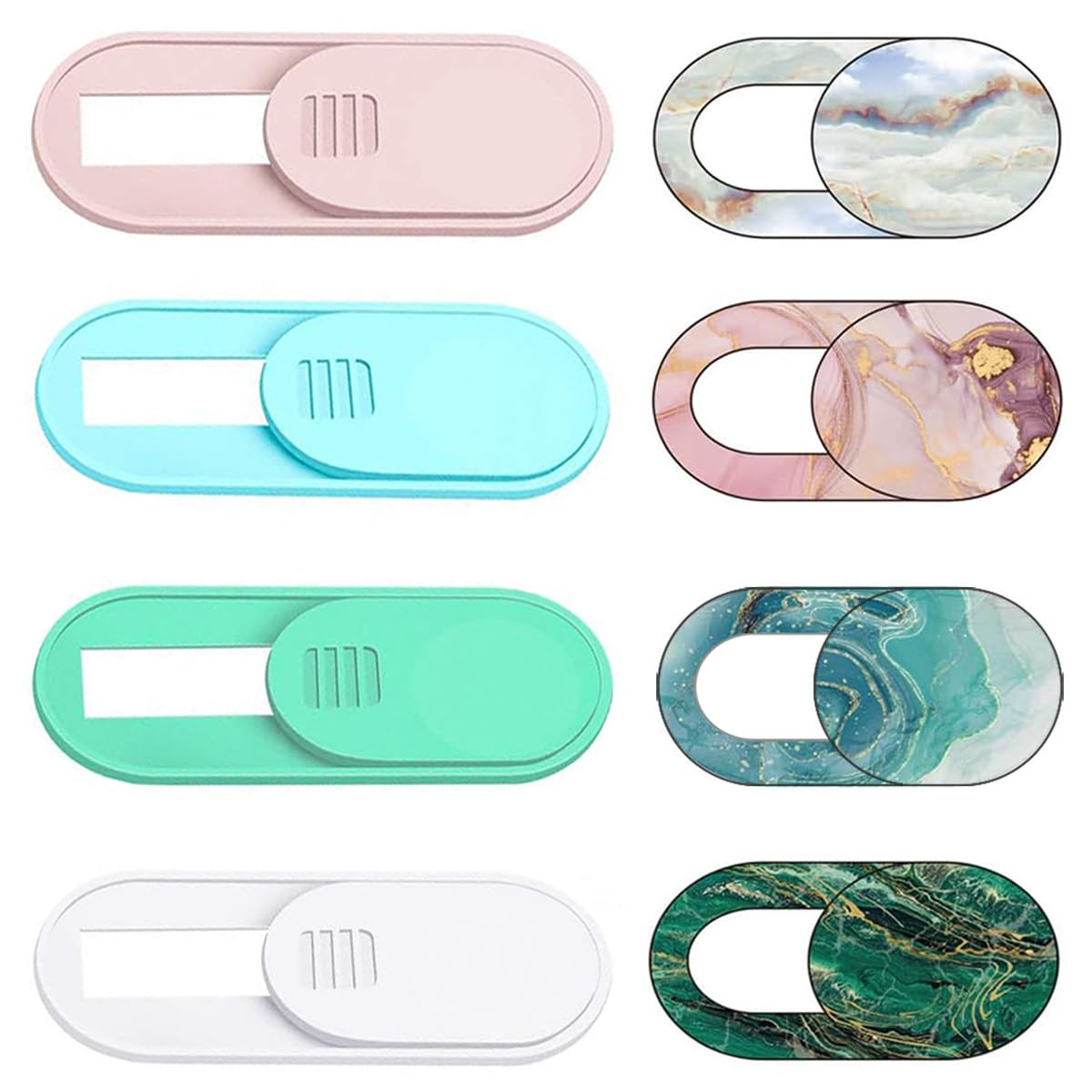 Colorful Marble Laptop and Phone Camera Cover Pack