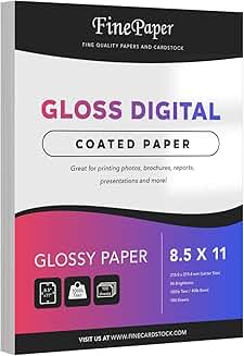 Double-Sided Gloss Digital Paper, 8.5 x 11, 100 Sheets