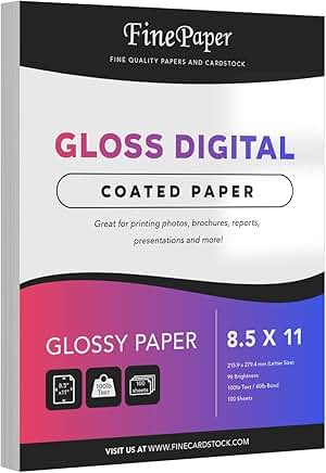 Double-Sided Gloss Digital Paper, 8.5 x 11, 100 Sheets