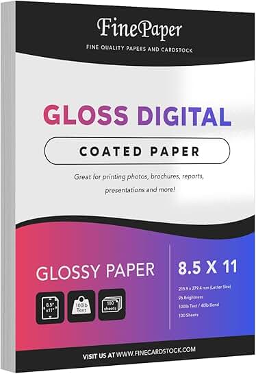 Double-Sided Gloss Digital Paper, 8.5 x 11, 100 Sheets