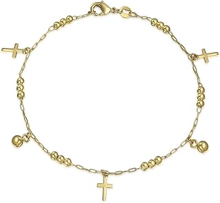 Religious Beads and Cross Anklet for Women