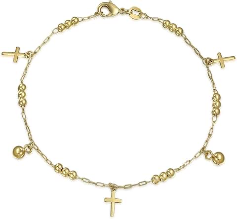 Religious Beads and Cross Anklet for Women