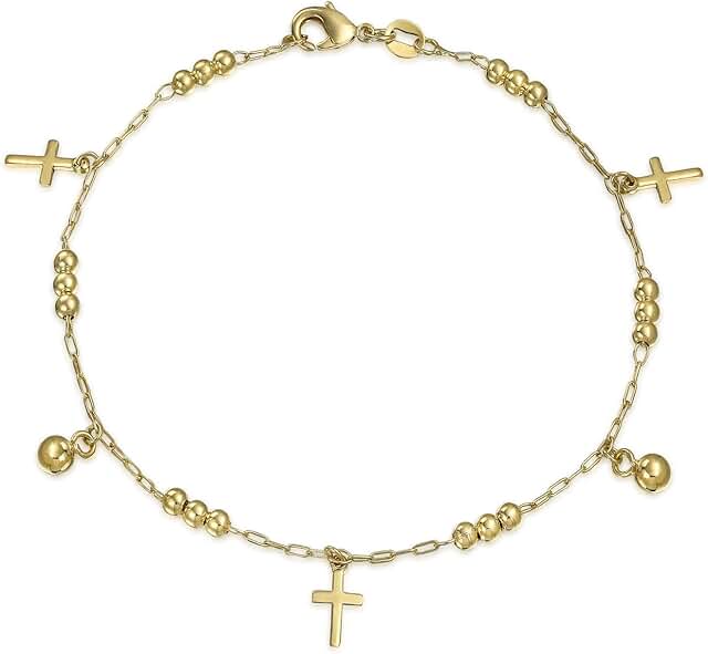 Religious Beads and Cross Anklet for Women