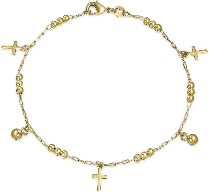 Religious Beads and Cross Anklet for Women