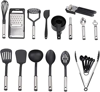 Set of 24 Non-stick Kitchen Utensils with Enhanced Control