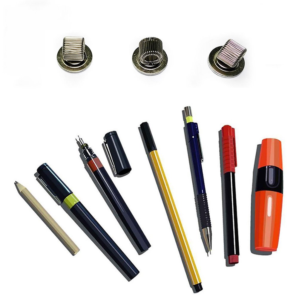 Set of 5 Stainless Steel Pen Holders with Adjustable Clips