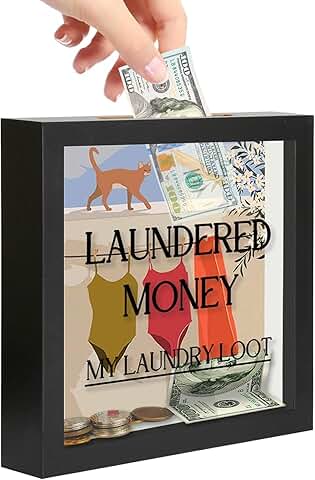 Laundry Room Decor with Money Slot and Frame