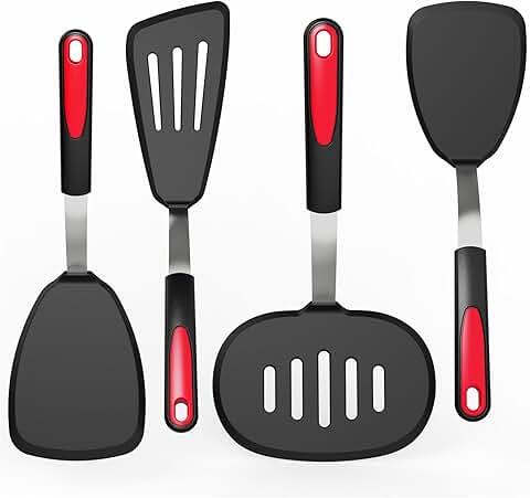 Set of 4 heat-resistant silicone spatulas for cooking