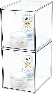 Two Large Stackable Cosmetic Drawer Sets