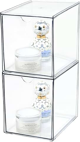Two Large Stackable Cosmetic Drawer Sets