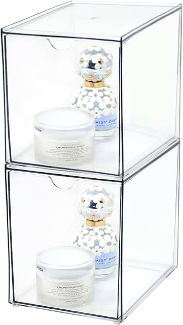Two Large Stackable Cosmetic Drawer Sets