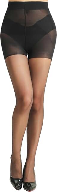 Black Sheer Tights with Tummy Control