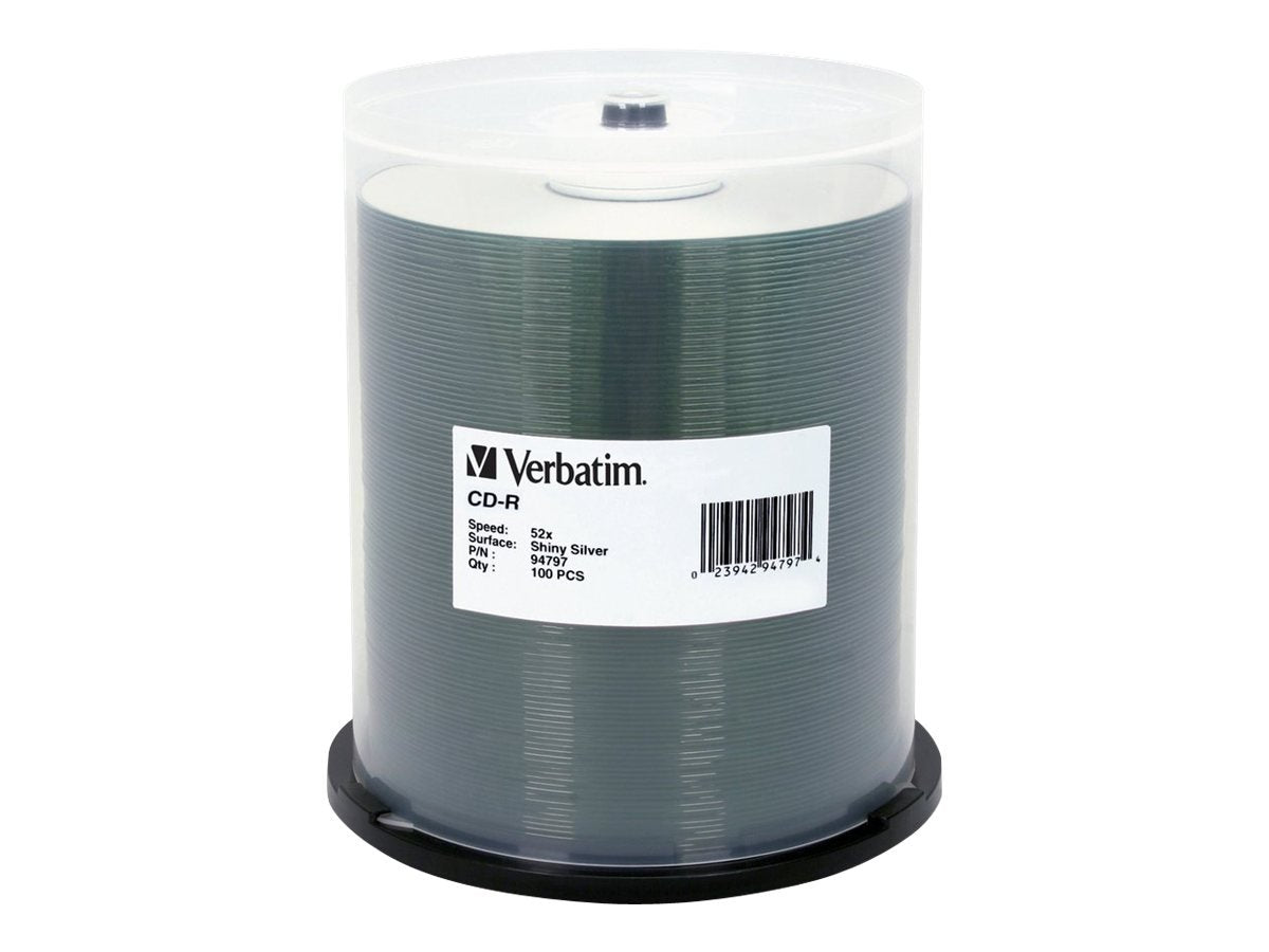 CD-R 700MB 52X DataLifePlus Shiny Silver Silk Screen Printable - 100pk Spindle