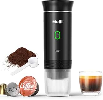 Cordless Electric Espresso Machine for Ground Coffee and Capsules