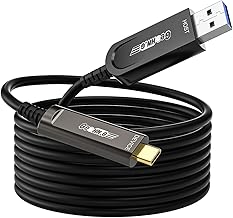 15M USB A to USB C Fiber Optic Cable for Data Transfer