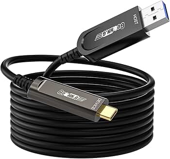 15M USB A to USB C Fiber Optic Cable for Data Transfer