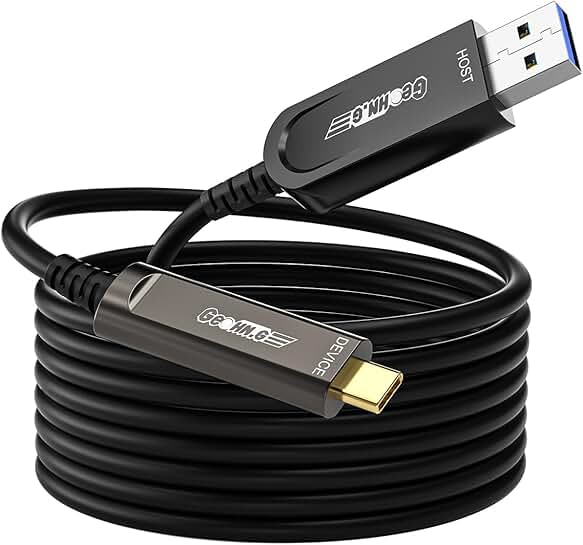 15M USB A to USB C Fiber Optic Cable for Data Transfer