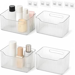 Acrylic Wall Mount Organizer Set for Bathroom and Kitchen