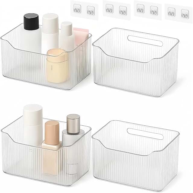 Acrylic Wall Mount Organizer Set for Bathroom and Kitchen
