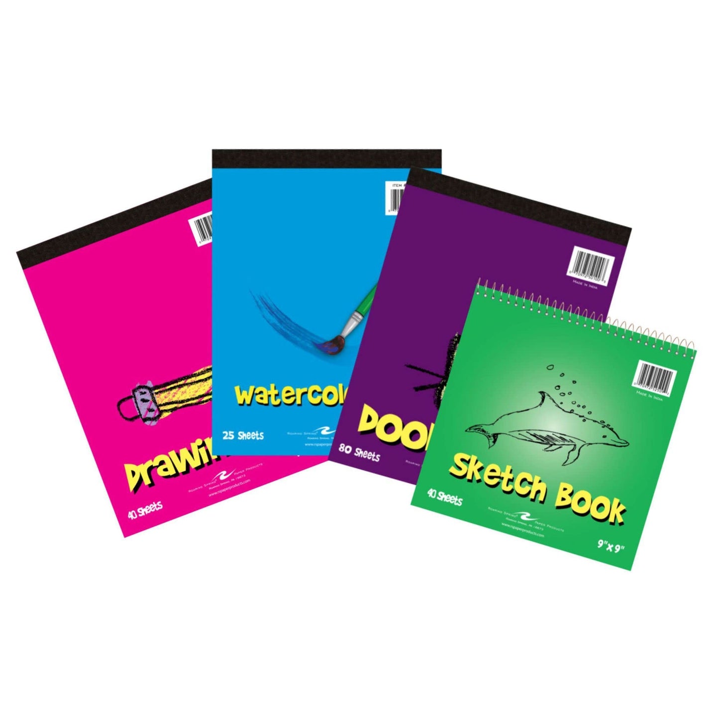 Kid's Art Variety Pack with Watercolor, Sketch, Doodle, Drawing Pads
