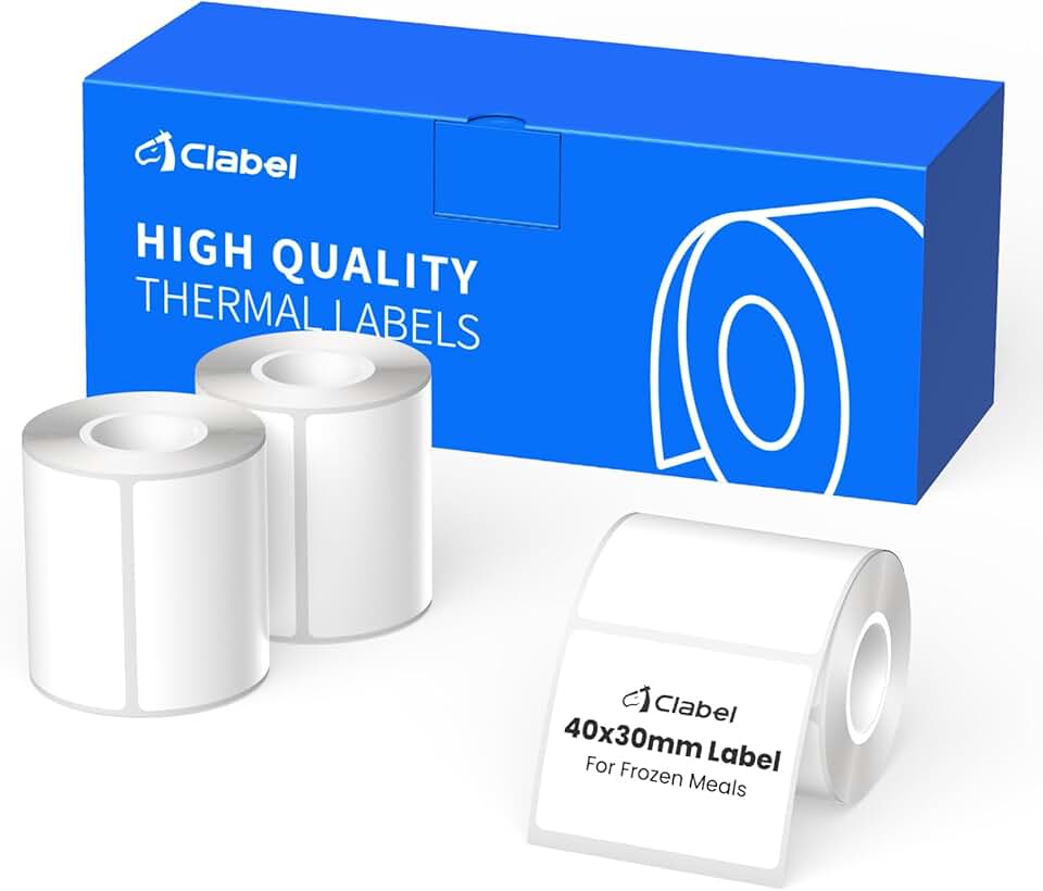 Thermal Labels 1.57"×1.18" (3 Rolls, Waterproof, Oil-Proof)