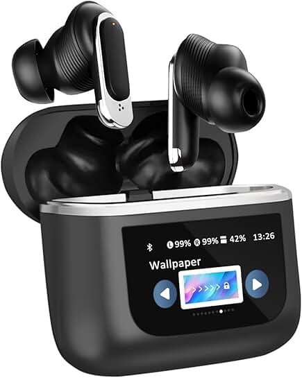 Wireless Earbuds with Touch Screen and Noise Cancelling