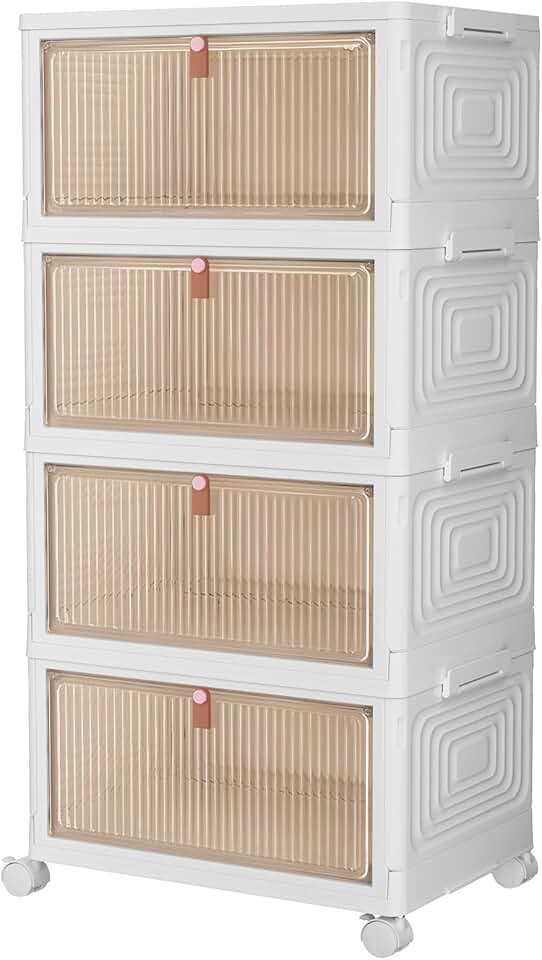 36Qt 4-Tier Plastic Storage Bins with Lids