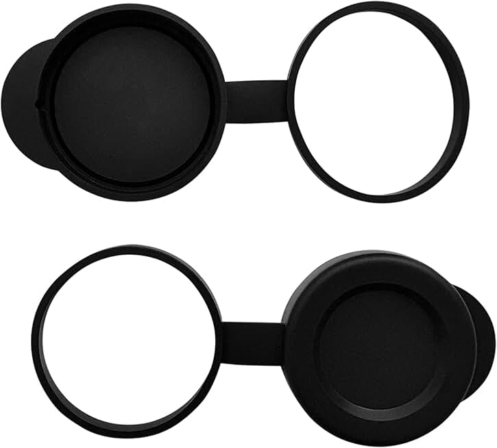 Black rubber lens caps for 32mm binoculars and monoculars
