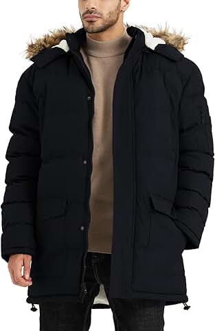 Warm Water-Resistant Puffy Hooded Winter Coat for Men