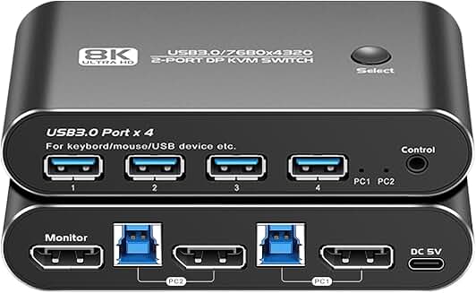 HDMI Splitter 1 in 4 Out for 8K Display and KVM Switch