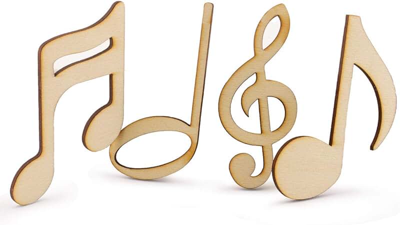 60pcs Wooden Musical Note Decorations for DIY Crafts