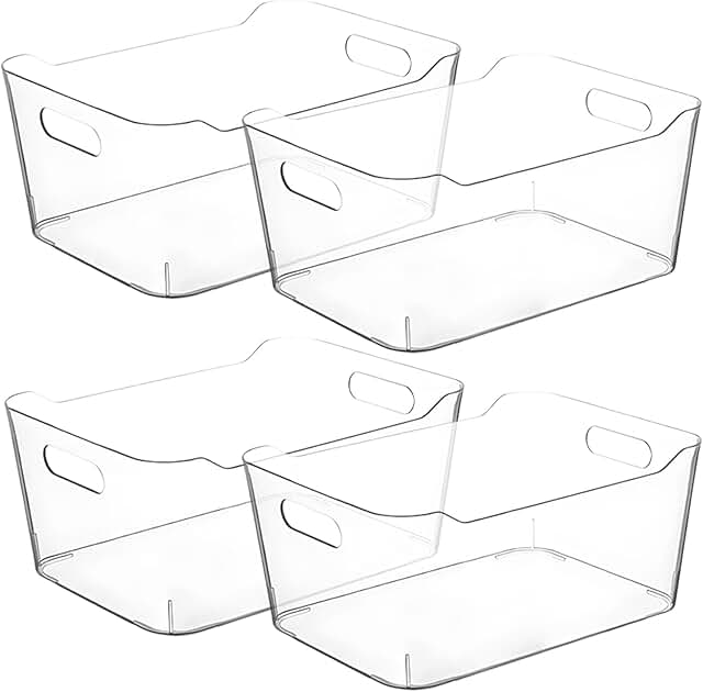 Clear Storage Bins for Kitchen and Home Organization