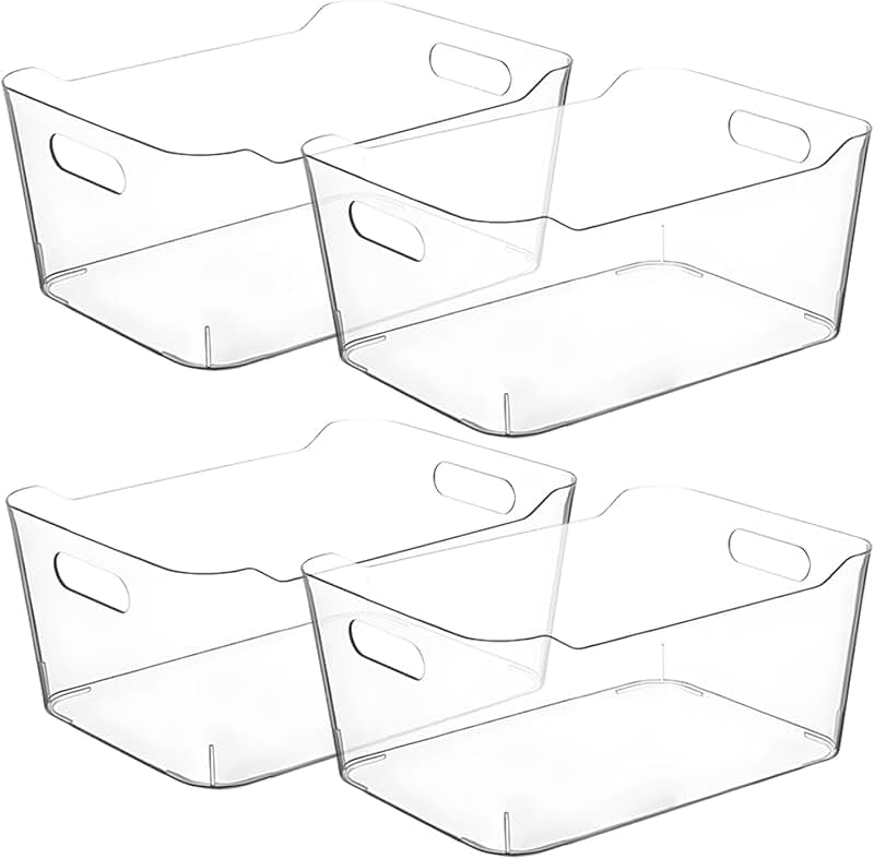 Clear Storage Bins for Kitchen and Home Organization