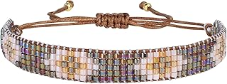 Rainbow Miyuki Beaded Square Pattern Friendship Bracelet