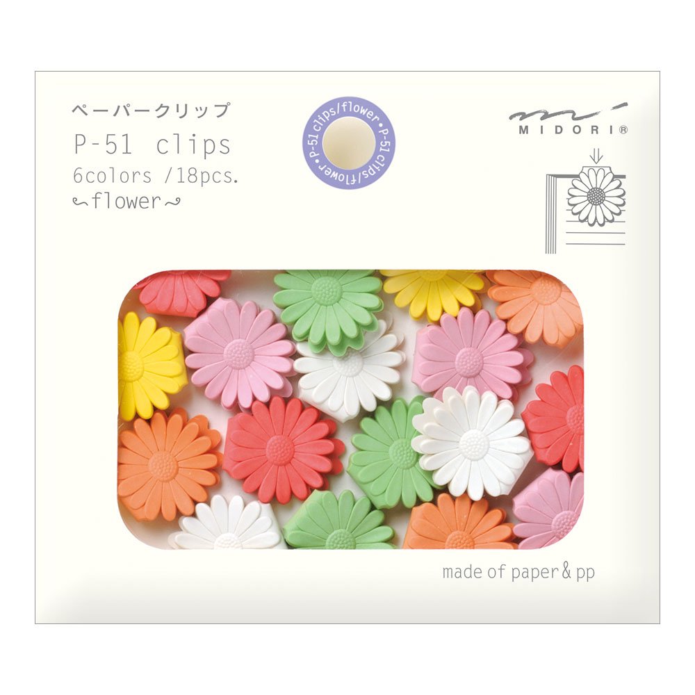 Flower Paper Clips, 18 Pieces