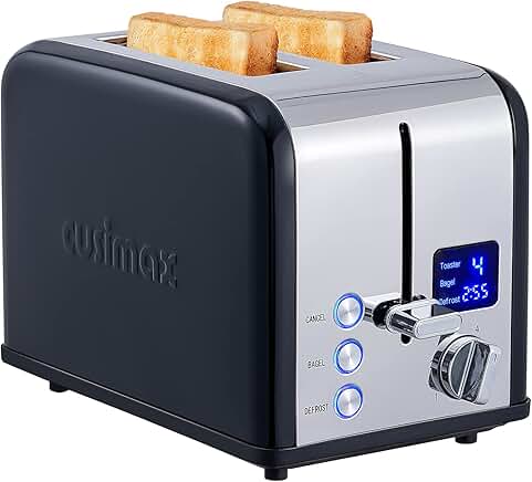Stainless Steel 2-Slice Toaster with LED Display