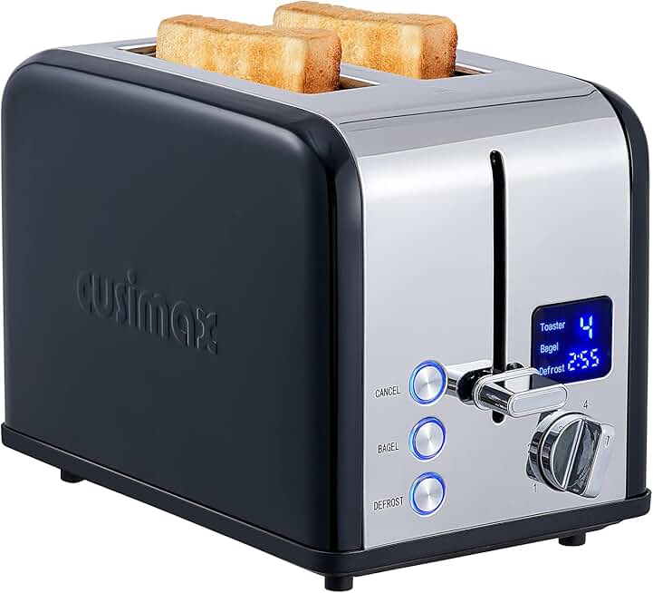 Stainless Steel 2-Slice Toaster with LED Display