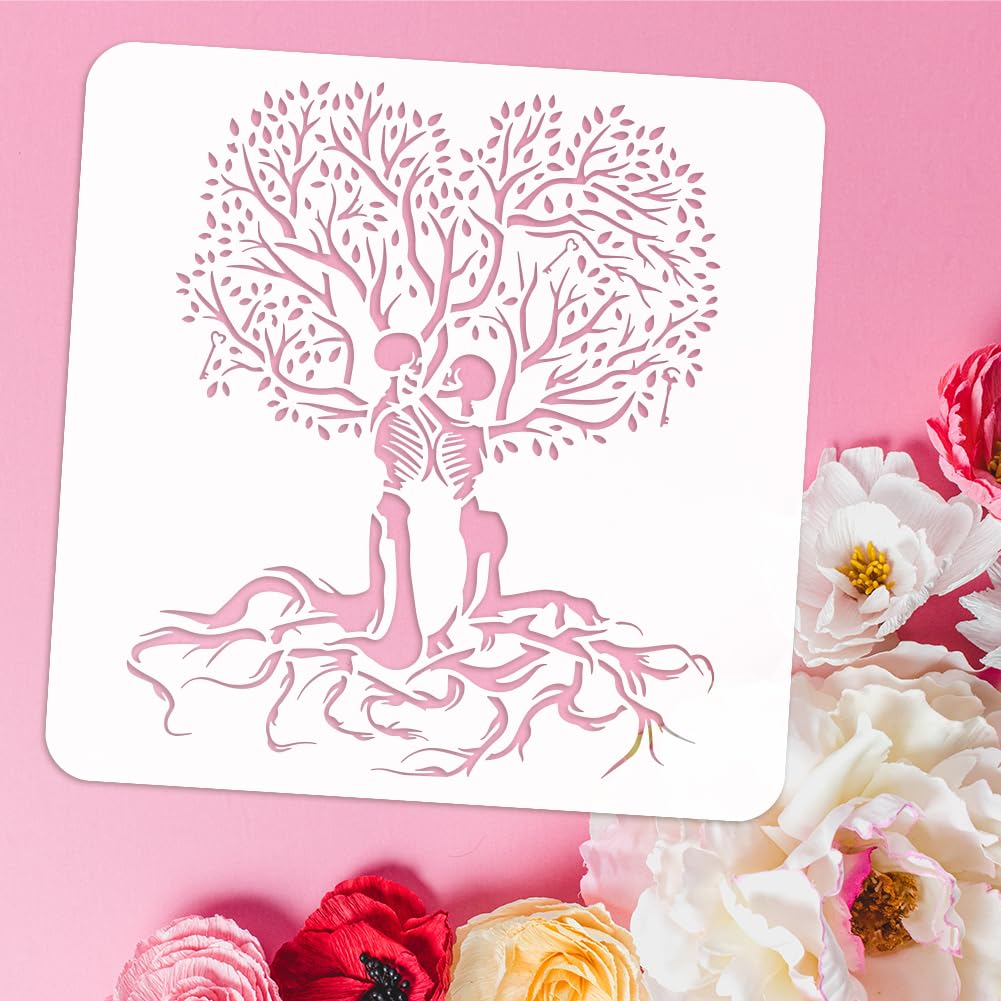 11.8x11.8 Inch Plastic Skull Tree of Life Wall Decor
