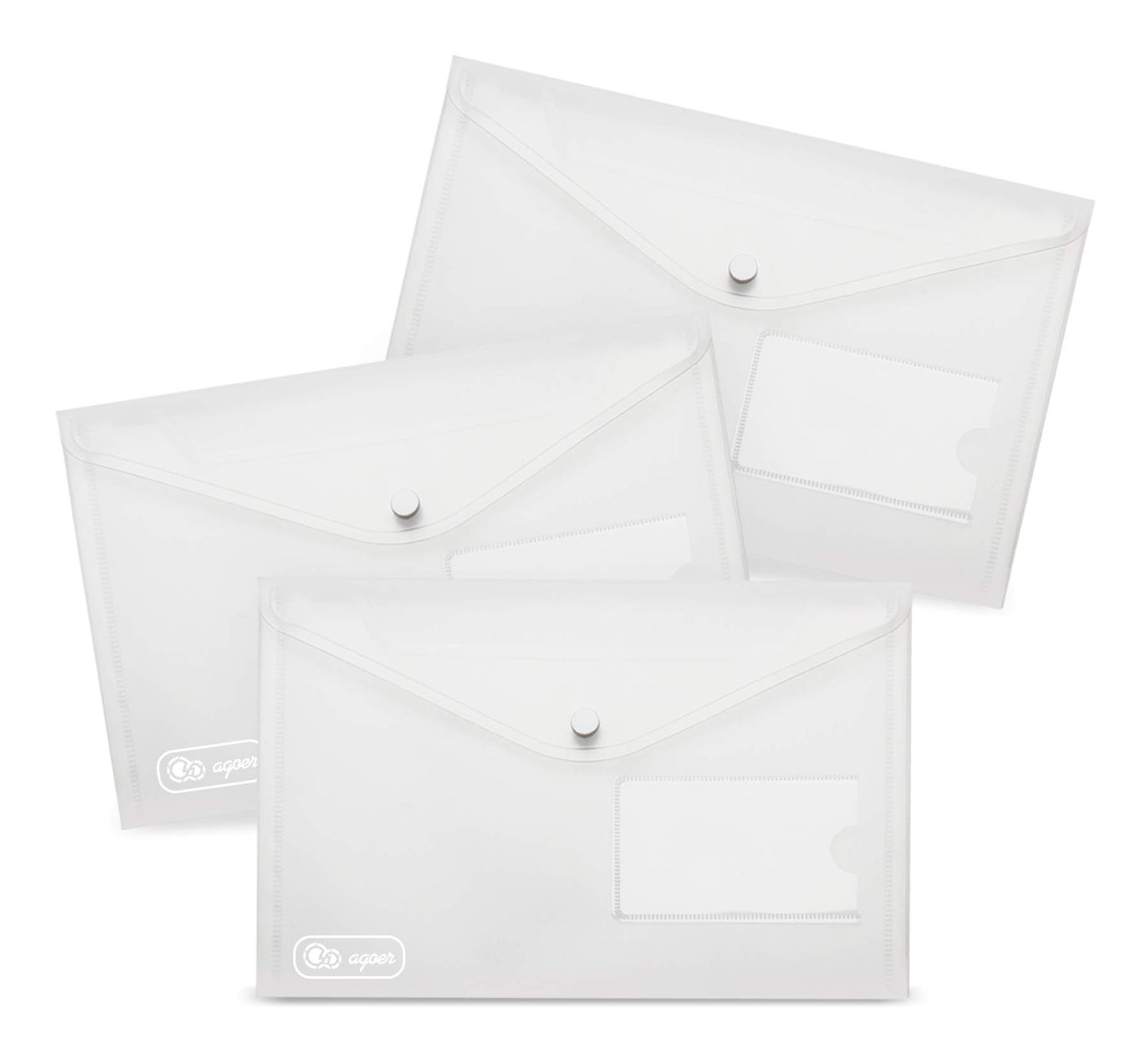 24 Clear Plastic A5 Envelopes with Snap Closure