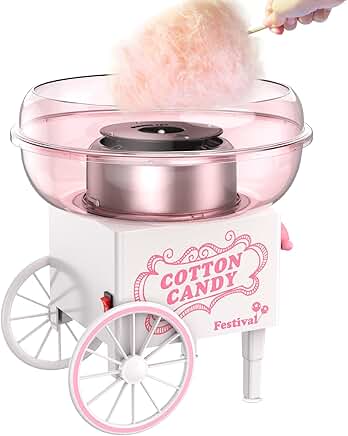 Mini Cotton Candy Maker for Kids, Pink, Portable