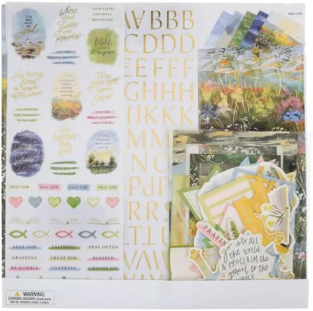 Faith Watercolor Papercrafting Kit with 62 Pieces