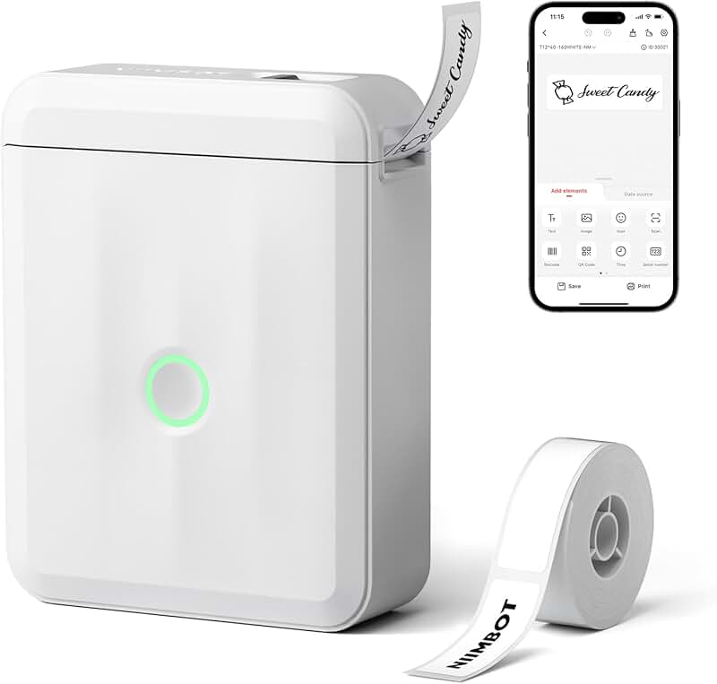 Mini Portable Bluetooth Label Maker with Tape