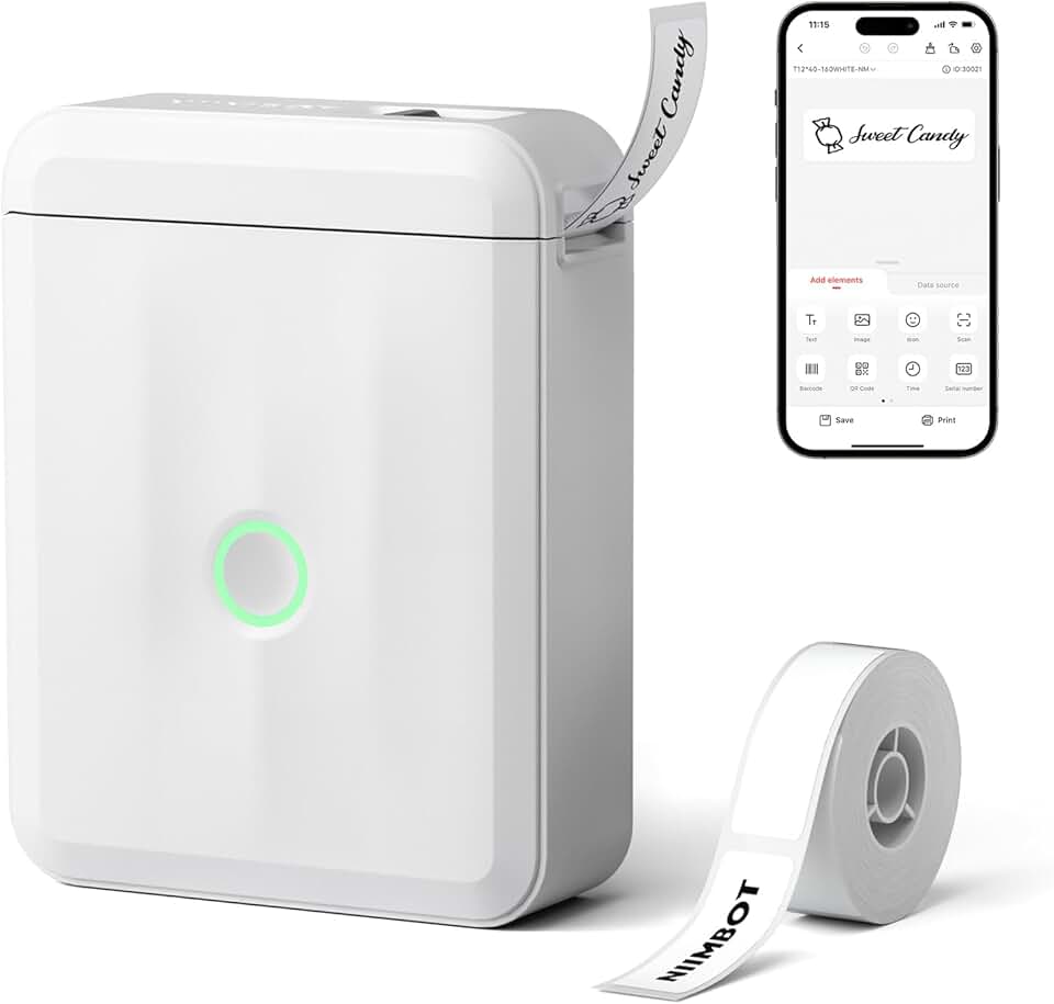 Mini Portable Bluetooth Label Maker with Tape