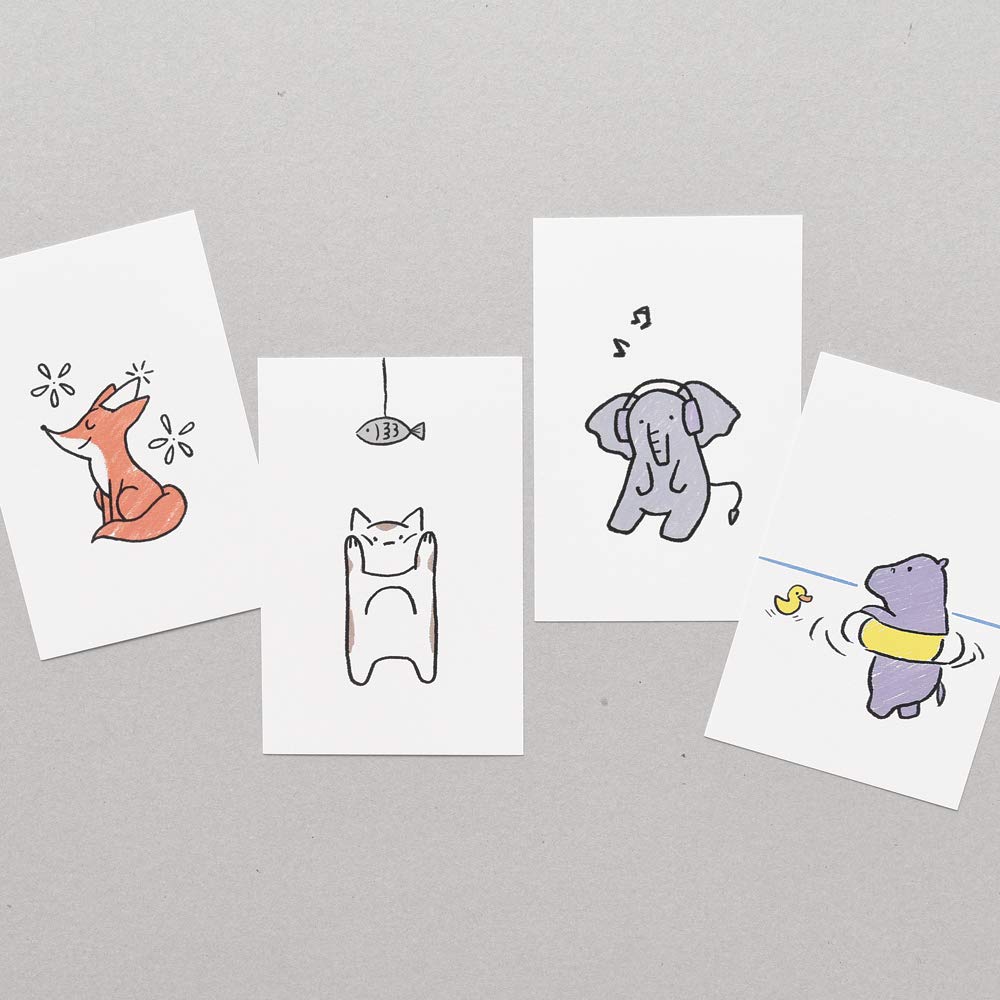 Set of 12 unique cute single cards