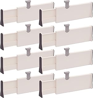 Set of 8 Adjustable Plastic Drawer Dividers