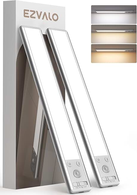 8-inch Rechargeable Under Cabinet Motion Sensor Lights (2 Pack)