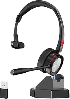Wireless single-ear headset with noise canceling mic