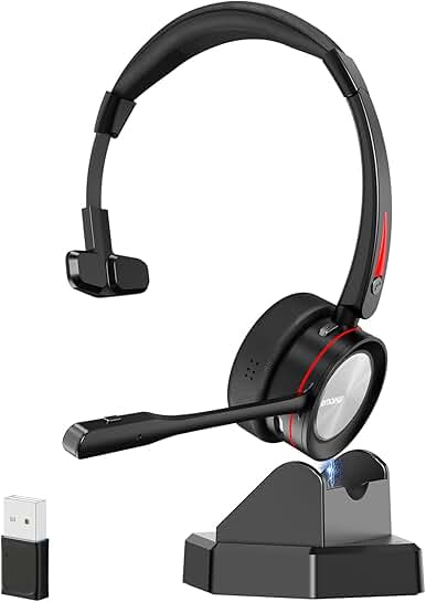 Wireless single-ear headset with noise canceling mic