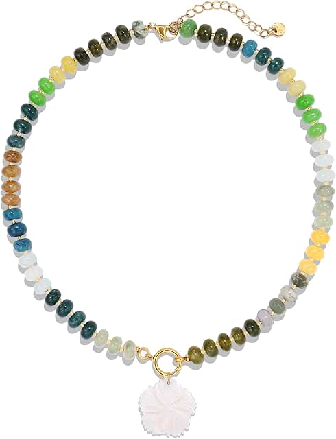 Colorful Rainbow Beaded Necklace for Women