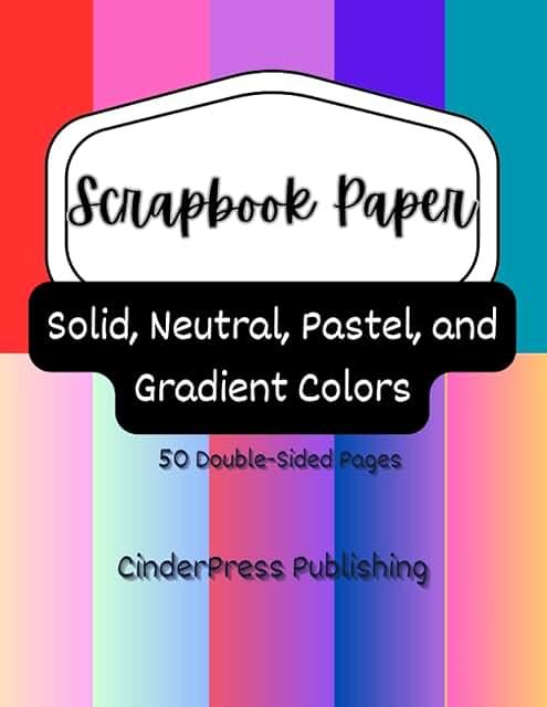 50-Page Double-Sided Scrapbook Paper Pad in Pastel and Gradient Colors